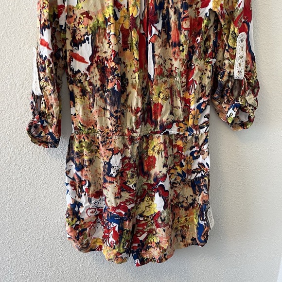 Chelsea & Violet Romper Women's XS Multicolor Geometric Floral Boho Long Sleeve - Picture 12 of 15